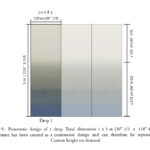 Patroon JOY83 van Arte-Joy Zenitude met een subtiele, verloopachtige kleurverdeling over een panoramisch wandpaneel van 1 x 3 meter.