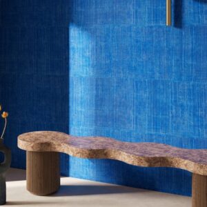 Blauw behang