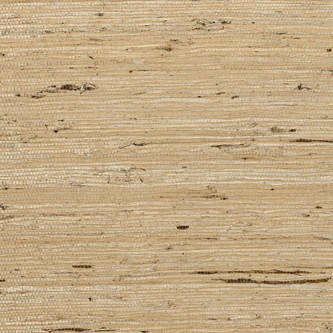 Beige Arte Kudzu behang met een natuurlijke, horizontale vezelstructuur en subtiele donkere accenten.