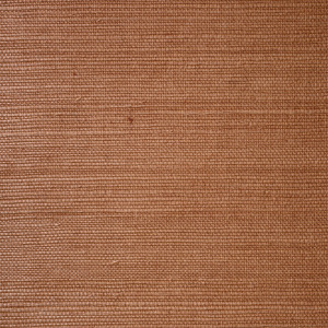 Close-up van Arte Line 72742 behang met een geweven textuur in een warme, koperbruine tint.
