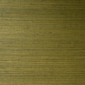 Groen-beige Arte Line 72750 behang met een fijn horizontaal geweven textuurpatroon.