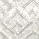 Glanzend Arte Luster Abalone 70320 behang met een subtiel geometrisch patroon in parelmoer witte tinten.