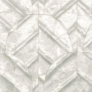 Glanzend Arte Luster Abalone 70320 behang met een subtiel geometrisch patroon in parelmoer witte tinten.