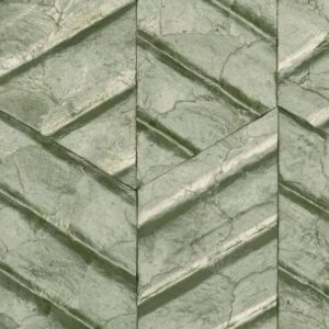 Groen wandpaneel met een glanzende, gevouwen structuur uit de Arte Luster Lucea 70312 Seagrass collectie.