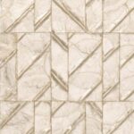 Licht glanzend behang met een geometrisch patroon van rechthoeken en diagonale lijnen uit de Arte Luster Perula 70301 collectie.