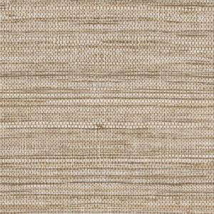 Natuurlijke geweven structuur van het Arte Pampas Sombra 73542 behang in beige- en bruintinten.