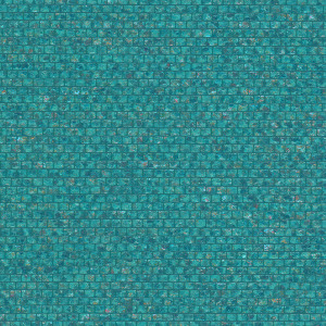 Turquoise Arte Shimmer behang met een glinsterend mozaïekpatroon.