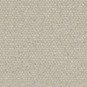 Beige Arte Shimmer behang met een patroon van kleine, glanzende rechthoekige tegels.