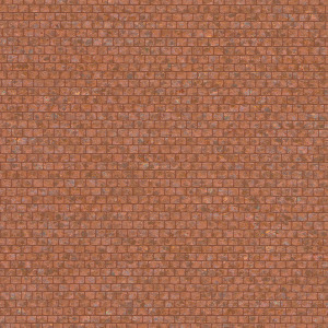 Alt-tekst: Roodbruin Arte Shimmer behang met een patroon van kleine, rechthoekige steentjes.
