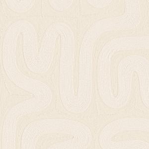 Beige Arte Tali Sarana 60702 behang met een reliëfpatroon van golvende lijnen.