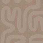Beige behang met een abstract patroon van golvende lijnen uit de Arte Tali Sarana 60707 collectie.