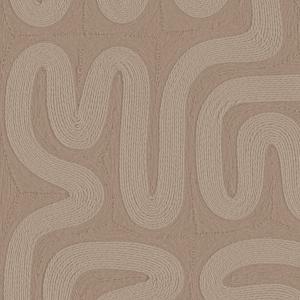 Beige behang met een abstract patroon van golvende lijnen uit de Arte Tali Sarana 60707 collectie.