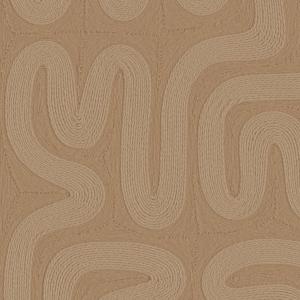 Beige behang met een abstract patroon van golvende lijnen uit de Arte Tali Sarana 60708 collectie.