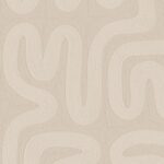 Beige behang met een abstract patroon van golvende, reliëfachtige lijnen uit de Arte Tali Sarana 60709 collectie.
