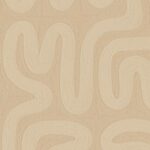 Beige behang met een abstract patroon van golvende lijnen uit de Arte Tali Sarana 60711 collectie.
