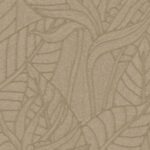 Beige behang met een reliëfpatroon van Strelitzia-bladeren uit de Arte Tali collectie.