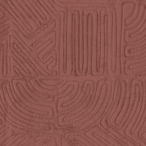 Reliëfachtig patroon in bordeauxrode kleur op het Arte-Tali Tamba 60728-Burgundy behang.