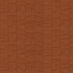 Reliëfpatroon in terracotta kleur met abstracte geometrische vormen uit de Arte Terra Arcane 23914 collectie.
