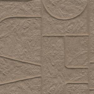 Reliefstructuur van het Arte-Terra Arcane 23913 behang in een aardetint met geometrisch patroon.