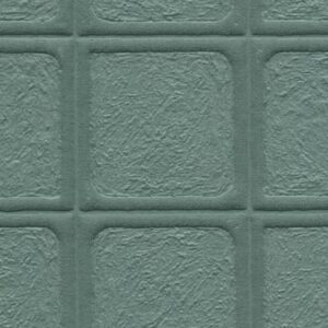 Groene keramische tegel met een vierkant reliëfpatroon uit de Arte-Terra Arcilla 23934 Melachite collectie.