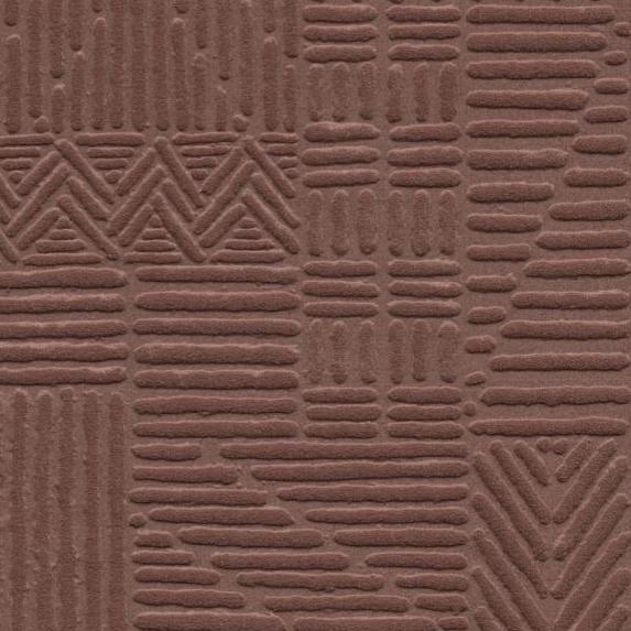 Reliëfstructuur van Arte-Terra Carvato 23923-Midnight met geometrische patronen in een donkerbruine tint.