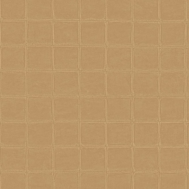 Bruin Arte-Textura Alma-behang met een patroon van vierkante textuurtegels.