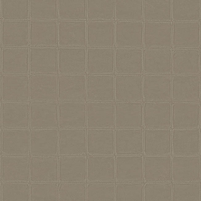 Beige Arte-Textura Alma-behang met een subtiel vierkant patroon en lederachtige textuur.