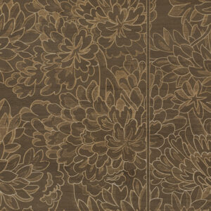 Decoratief Arte-behang Ajoura 48060 in de kleur Walnut met een bloemrijk Les Forêts-patroon in gegraveerde houtlook.