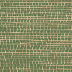 Groen Arte behang uit de Ajoura Palmier Les Forêts collectie met een geweven patroon van horizontale en verticale stroken.