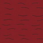 Dieprood Arte-behang uit de Atelier-collectie met golvende zwarte lijnen en subtiele textuur.