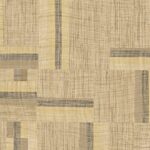 Beige en grijs Arte-behang uit de Atelier Boro-collectie met een geweven, patchworkachtig patroon.