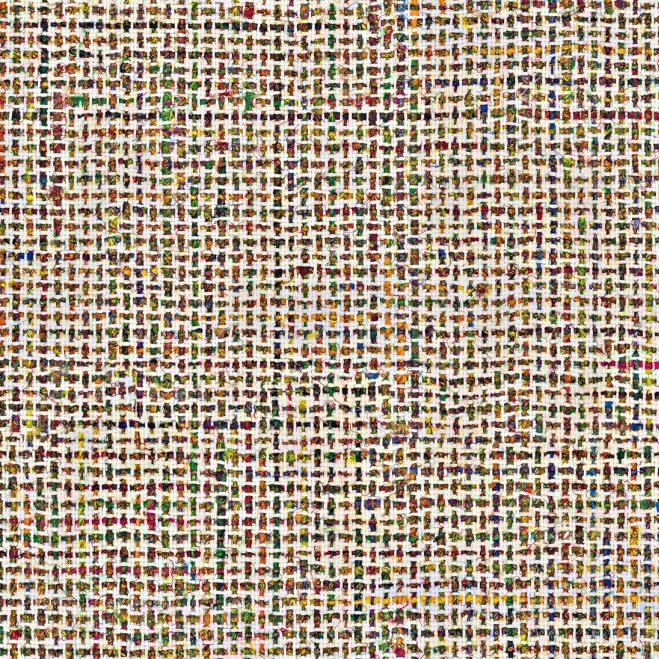 Gedetailleerd wandbekleding met een kleurrijk, geweven tweed-patroon uit de Arte Atelier Mademoiselle collectie.