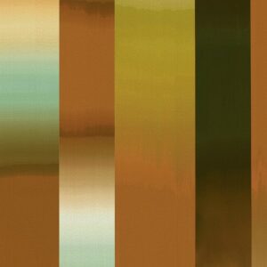 Abstract behangpatroon uit de Arte Atelier Time Lapse collectie met verticale strepen in aardetinten en groene accenten.