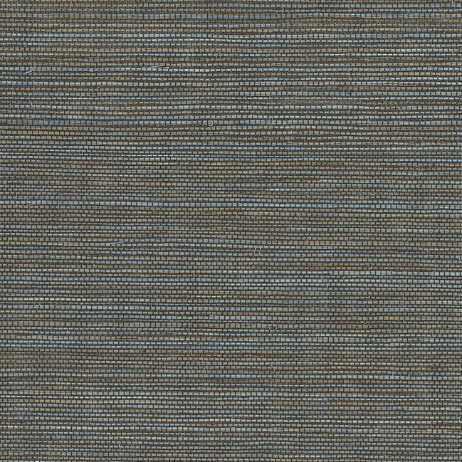 Detailopname van Arte behang Avalon Marsh 31516 met een geweven structuur in grijs- en blauwtinten.