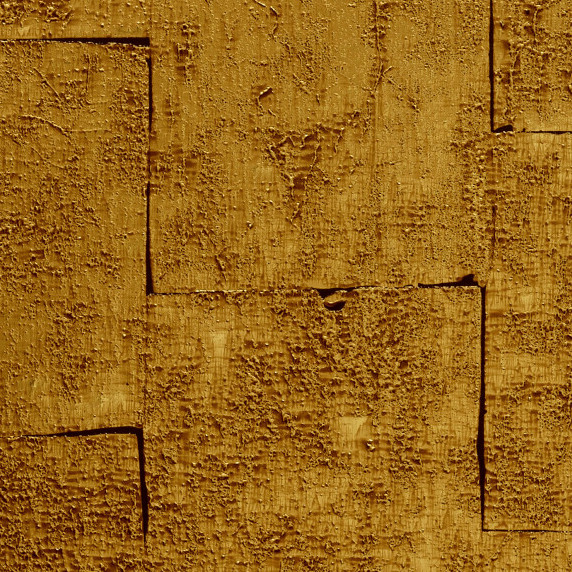 Goudkleurig Arte Boutique Gilded Heritage 90500 behang met een textuur van rechthoekige vlakken en een ruwe, reliëfachtige afwerking.