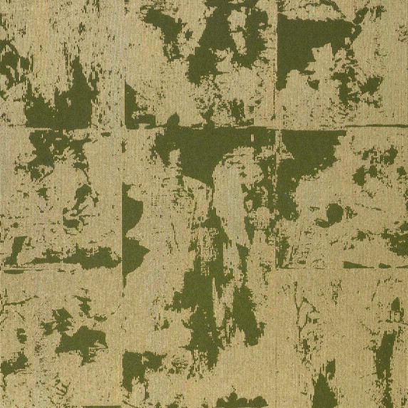 Goudkleurig Arte-behang uit de Boutique-collectie met een verweerd patina-effect in olijfgroen.
