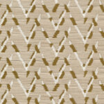 Beige Arte-behang uit de Osmanthus-collectie met V-vormig patroon in bruin en wit.