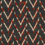 V-patroon behang uit de Osmanthus-collectie van Arte in rood, beige en zwart.