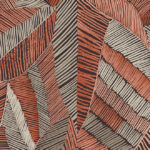 Abstract patroon in rood, zwart en beige met textuureffect, afkomstig van het Arte behang Chintz 73101 uit de Essentials Les Tricots collectie.