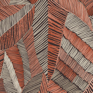 Abstract patroon in rood, zwart en beige met textuureffect, afkomstig van het Arte behang Chintz 73101 uit de Essentials Les Tricots collectie.