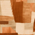 Patchwork van stoftexturen in warme aardetinten uit het Arte-behang Essentials Costura Urban 57601.
