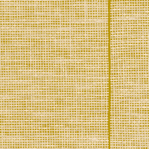 Detail van Arte behang uit de Essentials Les Naturels collectie met een ruitachtig raffiaweefsel in gele tinten.