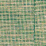 Vlechtstructuur van het Arte-behang Essentials Les Naturels Le Raphia Tissé 26749 in natuurlijke tinten met een verticale groene lijn.