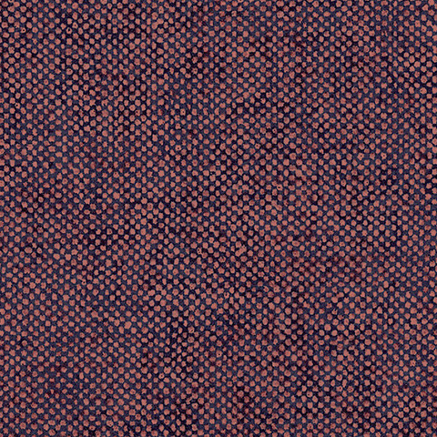 Donkerblauw Arte-behang uit de Essentials Les Nuances collectie met een fijn, gestructureerd stippenpatroon in terracotta.
