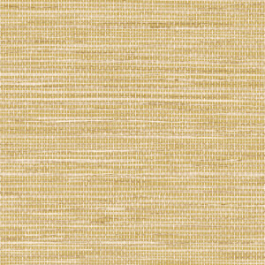 Beige en goudgeel geweven structuur van Arte-behang uit de Essentials Les Naturels La Prairie-collectie.