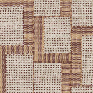 Beige en bruinkleurig geweven behang met een geometrisch patroon uit de Arte Essentials Totem collectie, model Esparto Africano.