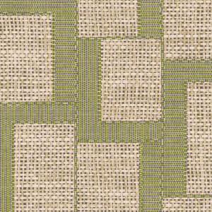 Vlechtpatroon van het Arte-behang Essentials Totem Esparto Africano in beige en groentinten.