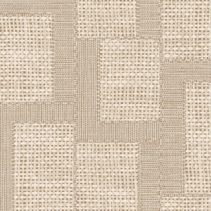 Beige geweven behang met een geometrisch patroon uit de Arte Essentials Totem Esparto Africano collectie.