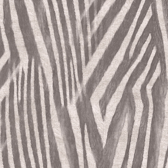 Grijs en beige Arte-behang uit de Essentials Travellers Damara 11121 collectie met een abstract zebrapatroon.