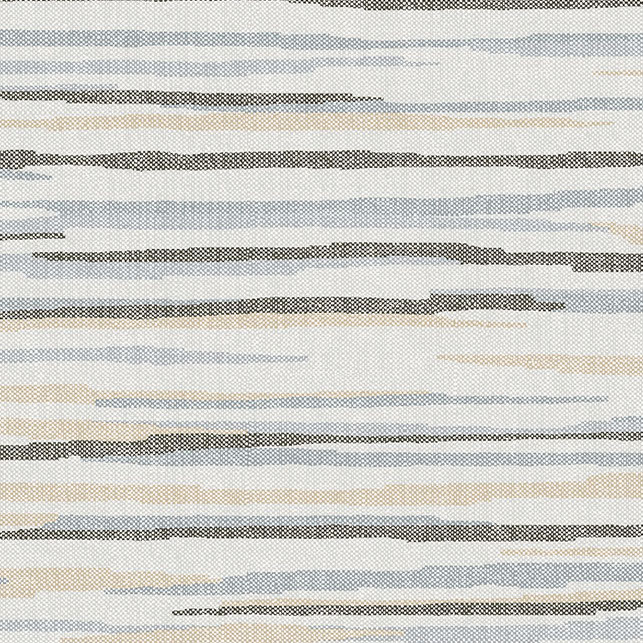 Abstract horizontaal gestreept patroon van Arte-behang Essentials Travellers Horizon 11061 in neutrale tinten.